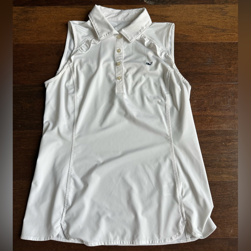 Vineyard Vines White Performance Polo Shirt Classic Style